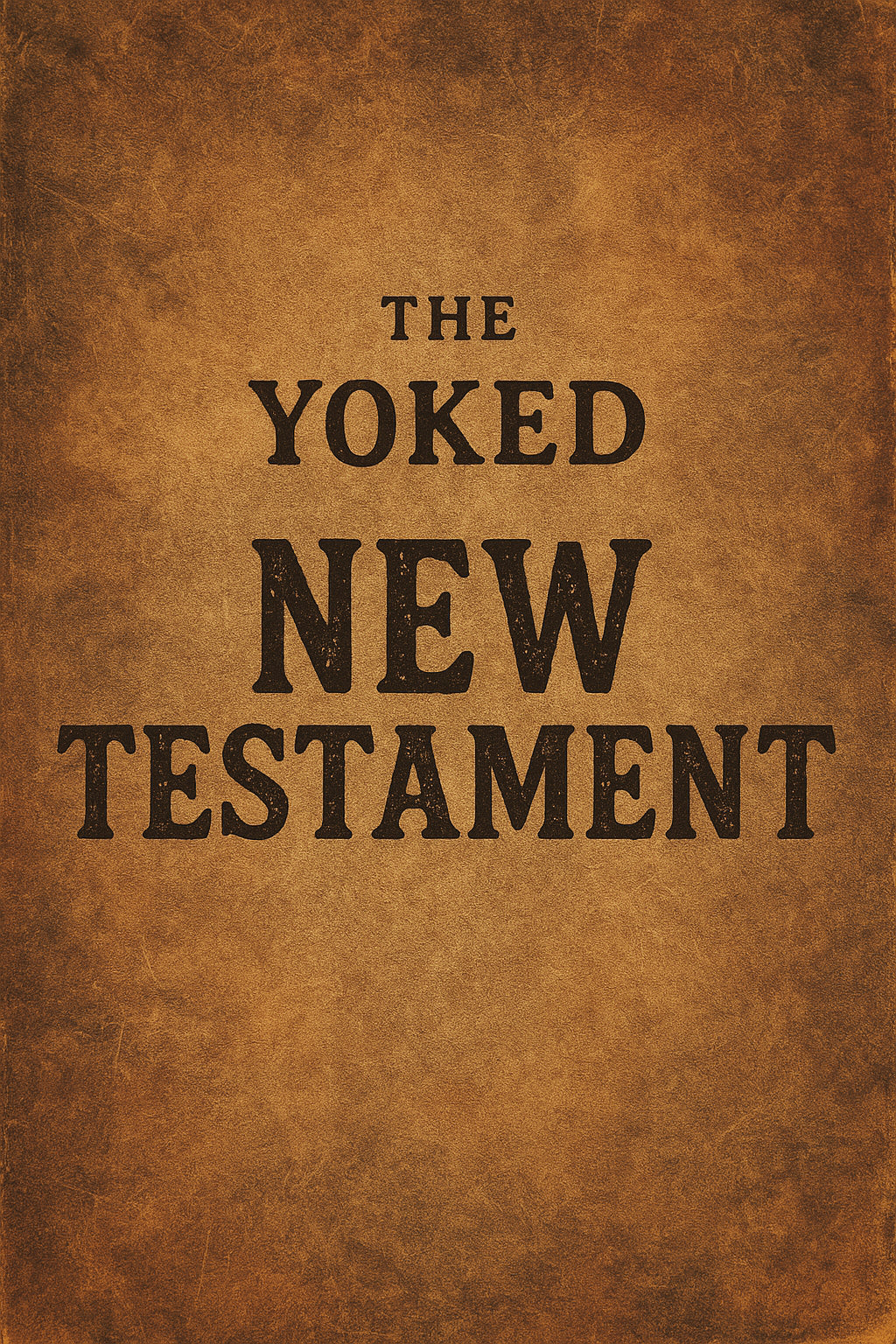 Brown leather-bound book cover with 'The Yoked New Testament' text